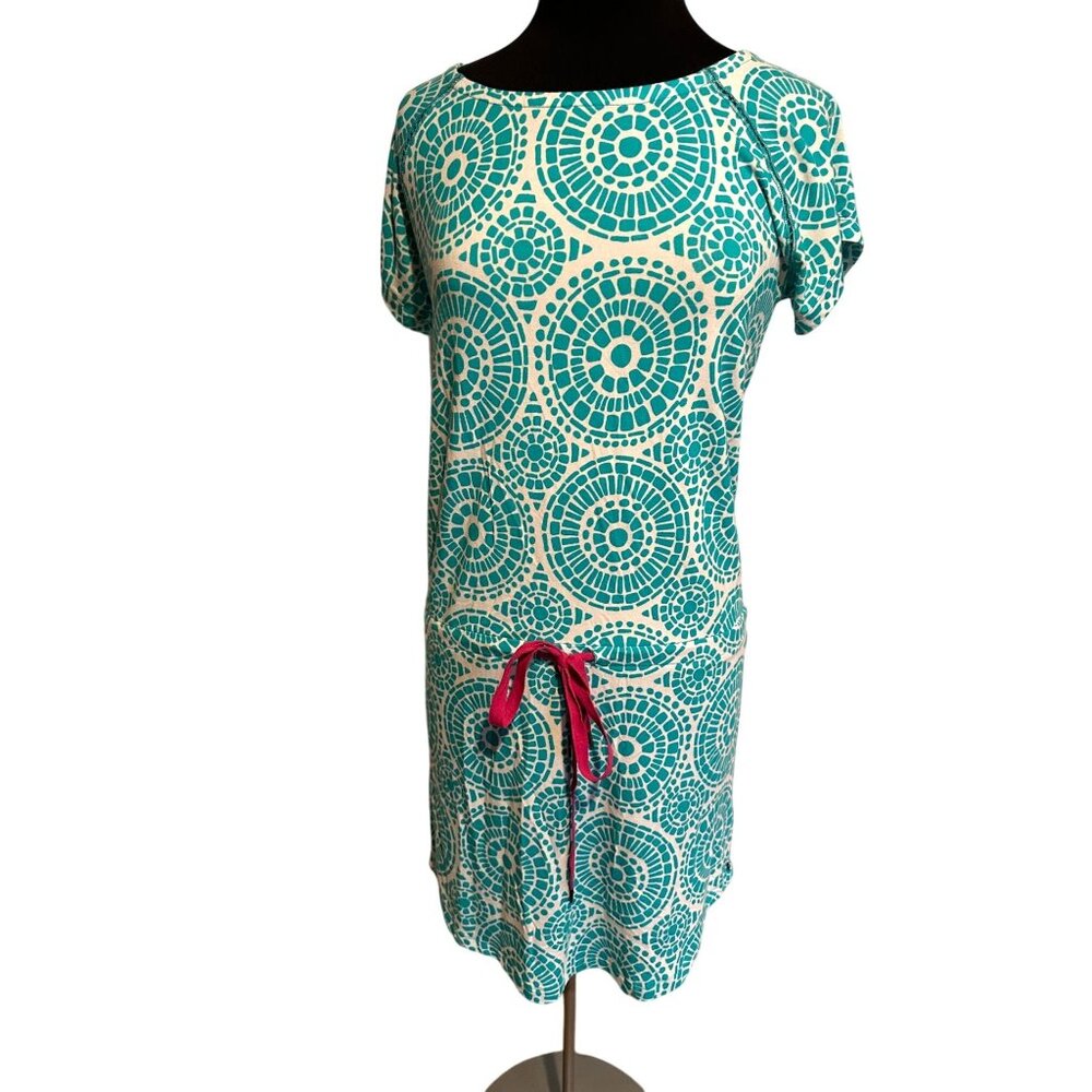 Hatley Teal Geometric Print Dress – Size XS